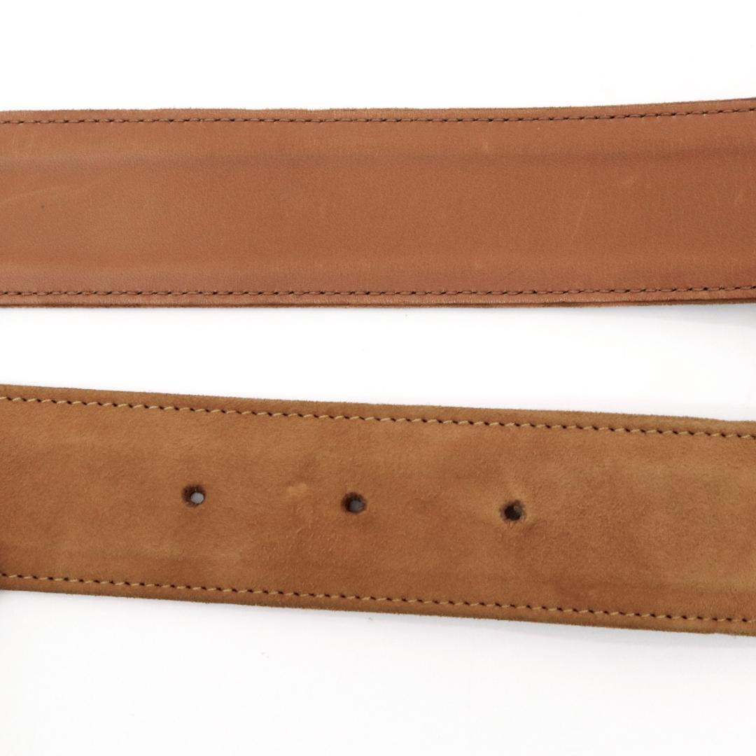 LOEWE ロエベ ベルト 65 キャメル スエード 銀バックル 1017