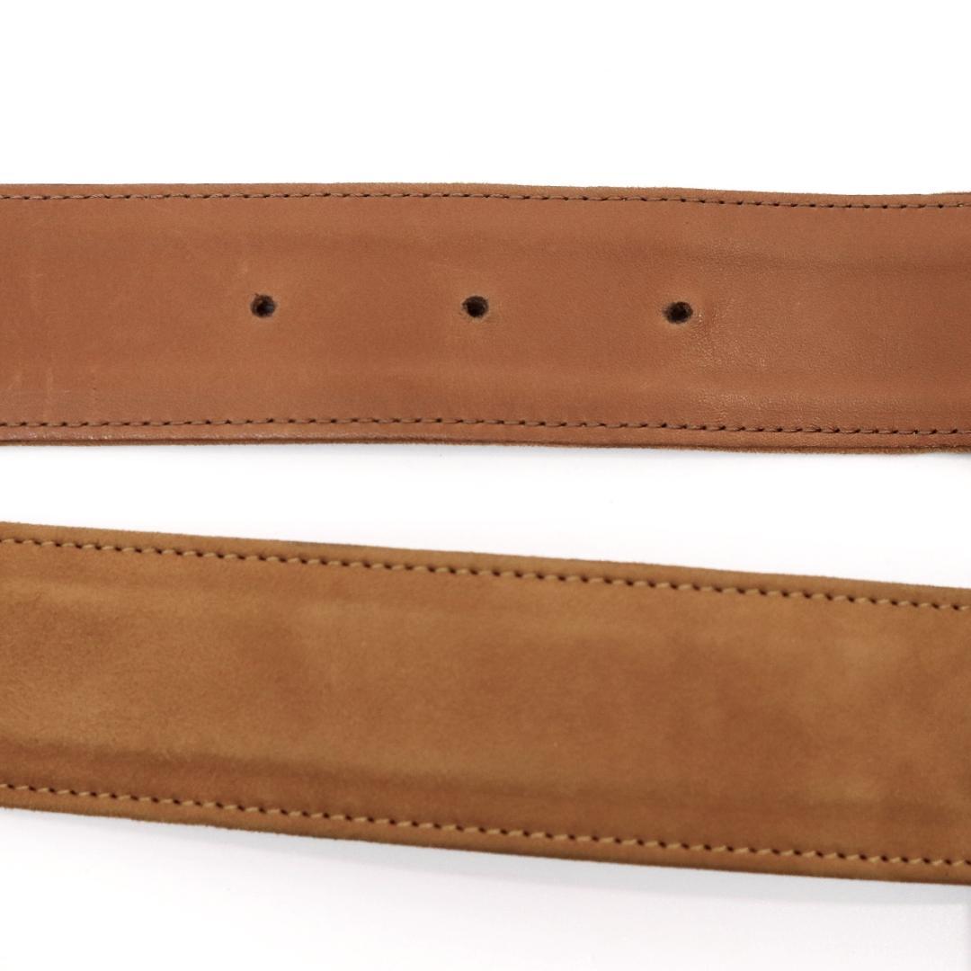 LOEWE ロエベ ベルト 65 キャメル スエード 銀バックル 1017