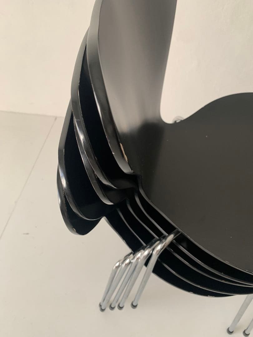 FRITZ HANSEN (フリッツハンセン) セブンチェア ブラック5脚セット