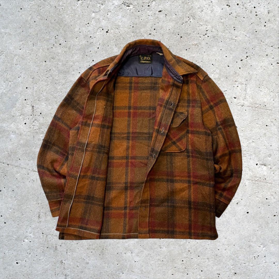 【まー 様】60s古着USA製C.P.O. by ArrowウールCPOシャツL