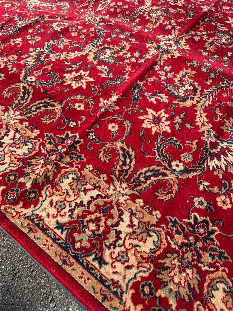 ⭐️【全国送料無料】アンティーク　ベルギー製　ラグ　絨毯　335cm 大判　輸入品