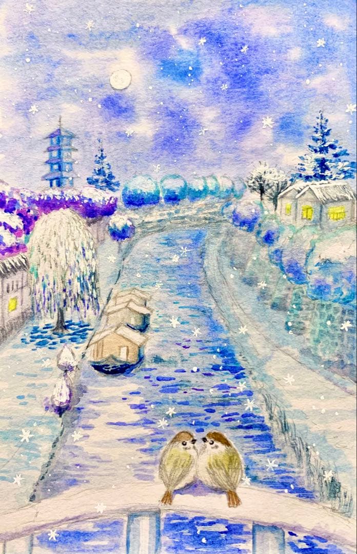♡たまみな♡鳥と花の水彩画原画8枚＋複製品13枚セット