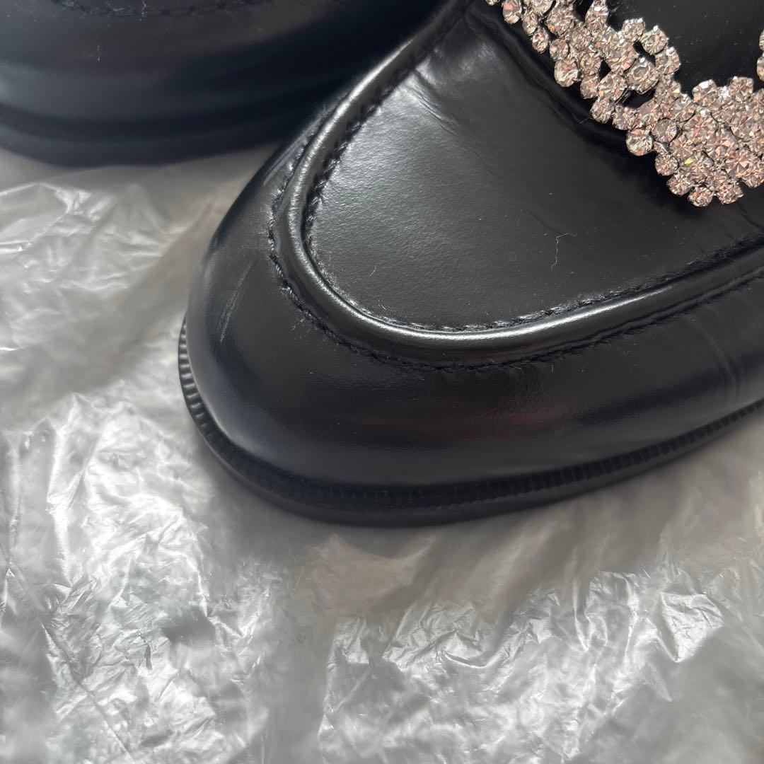 OHGA オーガ　ビジュー付き ブラックローファー