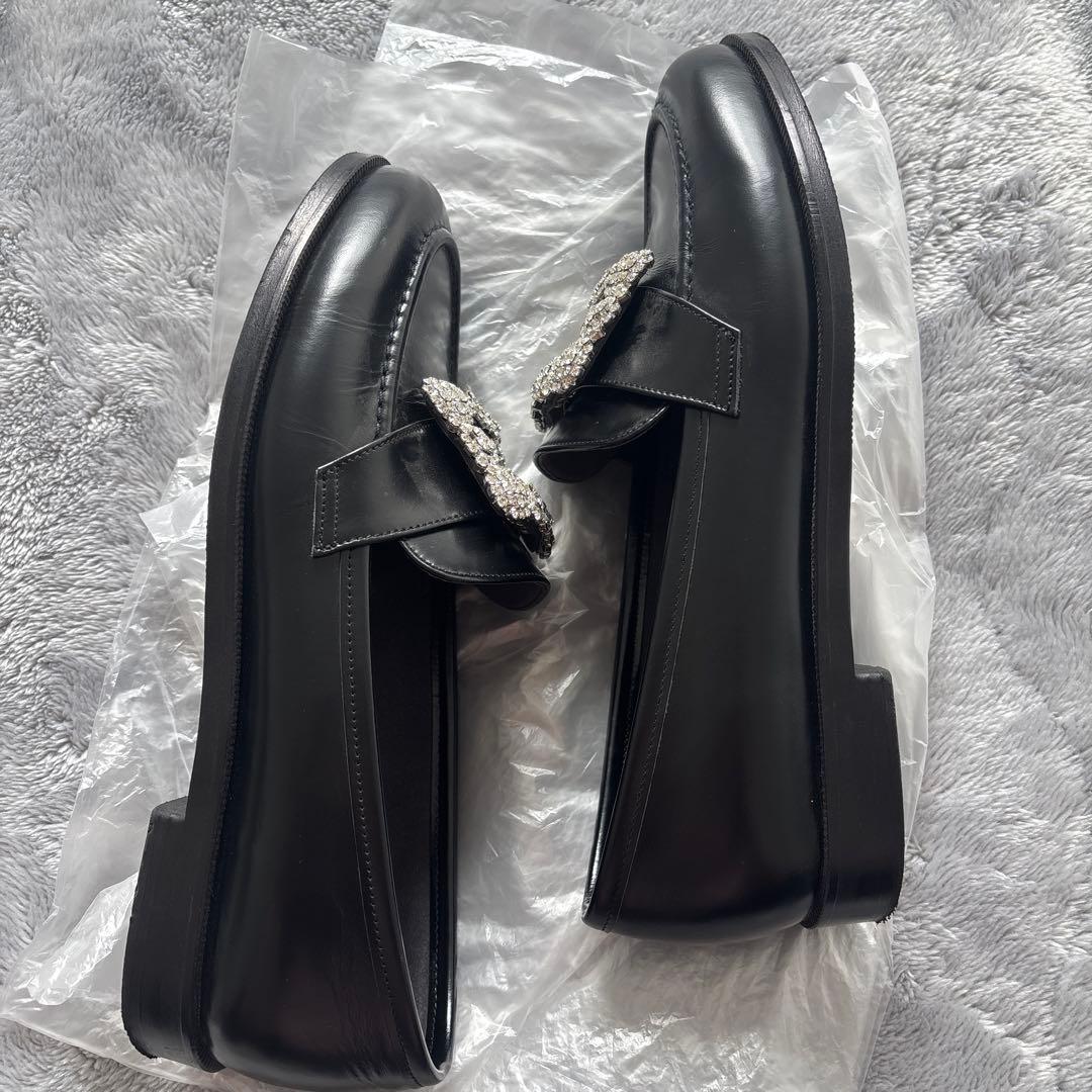 OHGA オーガ　ビジュー付き ブラックローファー