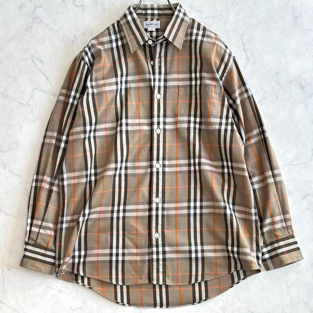 バーバリー ノバチェック 長袖シャツ サイズL tx4