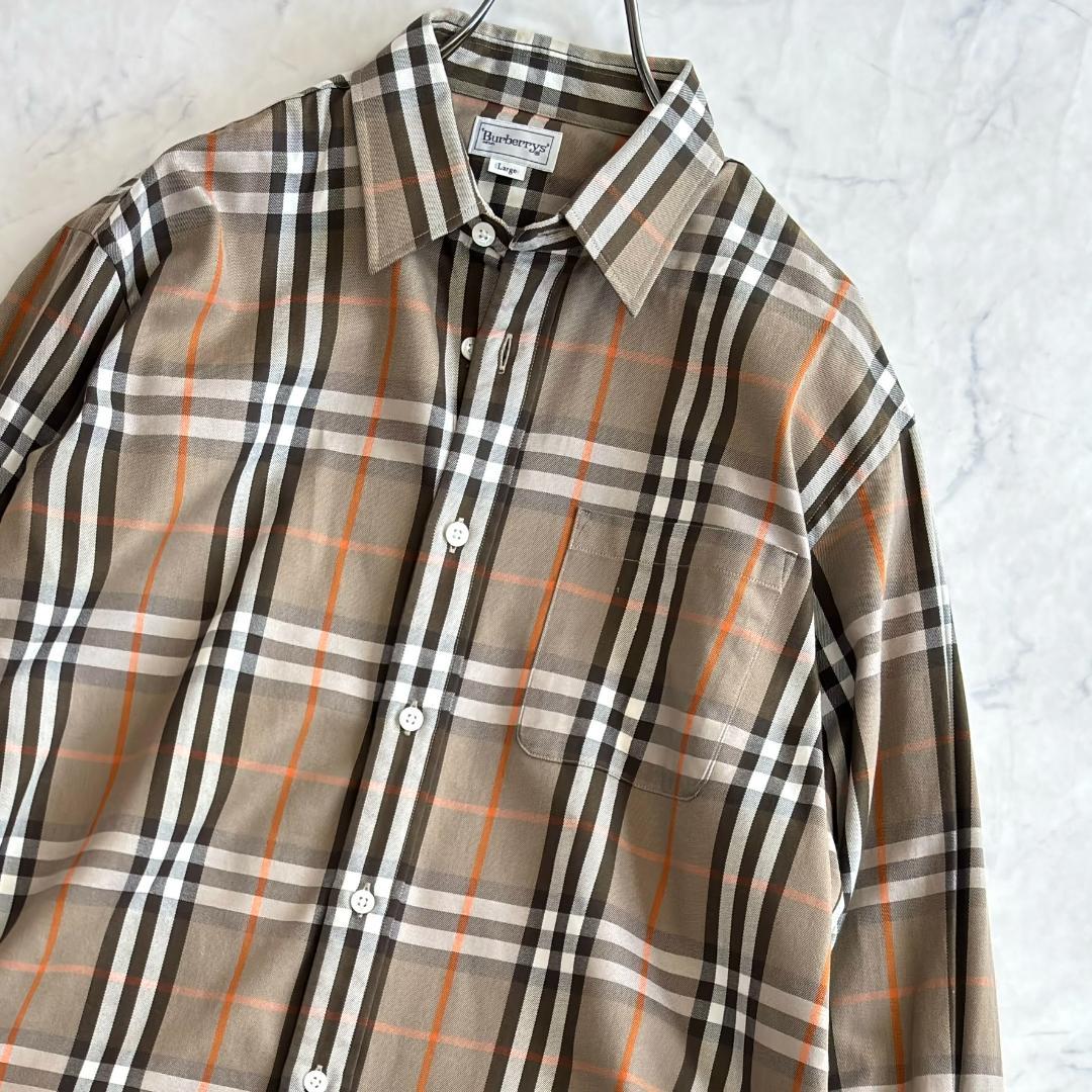 バーバリー ノバチェック 長袖シャツ サイズL tx4