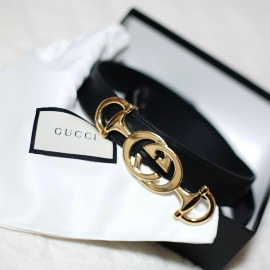 美品！　GUCCI インターロッキングGホースビット　ベルト　70cm