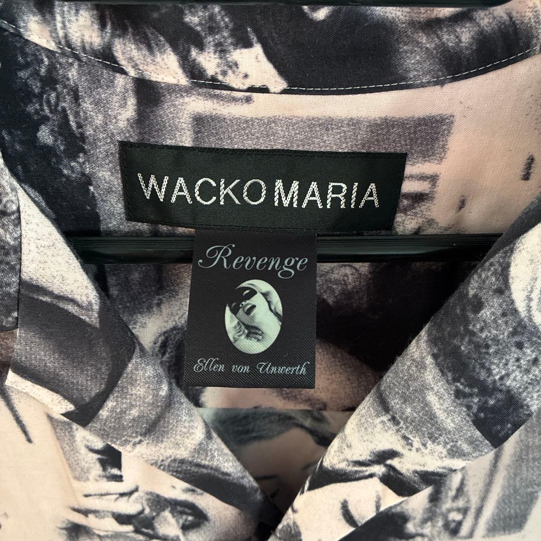 WACKO MARIA アロハシャツ モノクロプリント