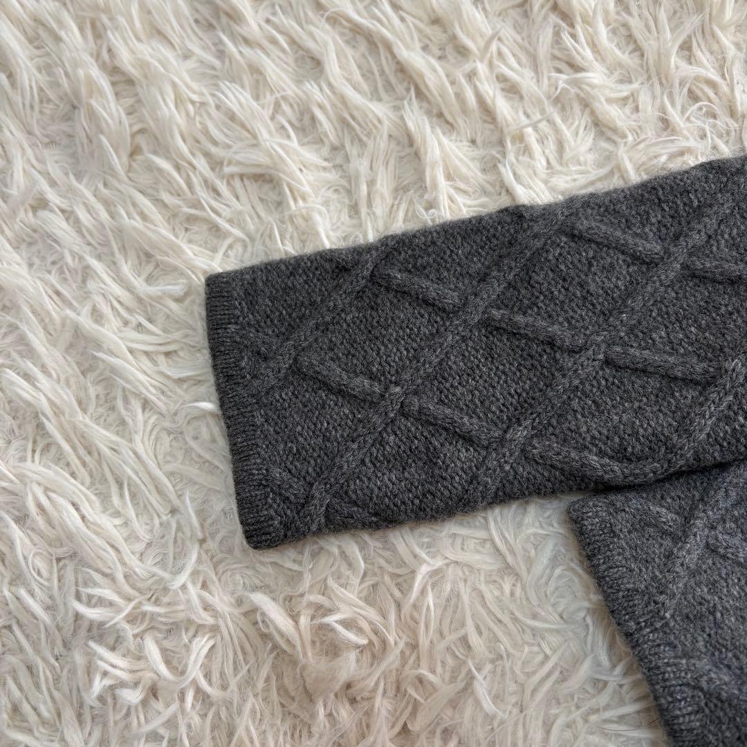 エスマックスマーラ　高級カシミヤウールジップアップカーディガン　グレー　L