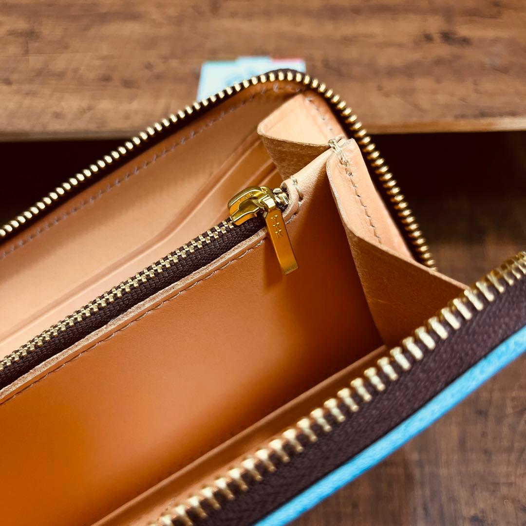 長財布 本革 ブライドルレザー ラウンドファスナー メンズ ヌメ革 手染め