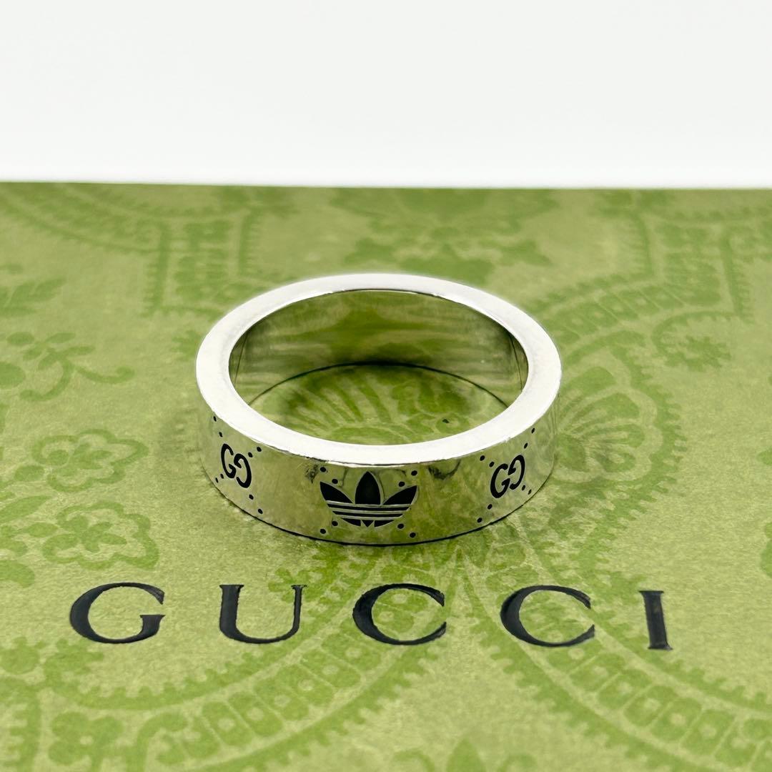美品✨ アディダス×グッチ リング　コラボ　エングレービング　シルバー　G Ag