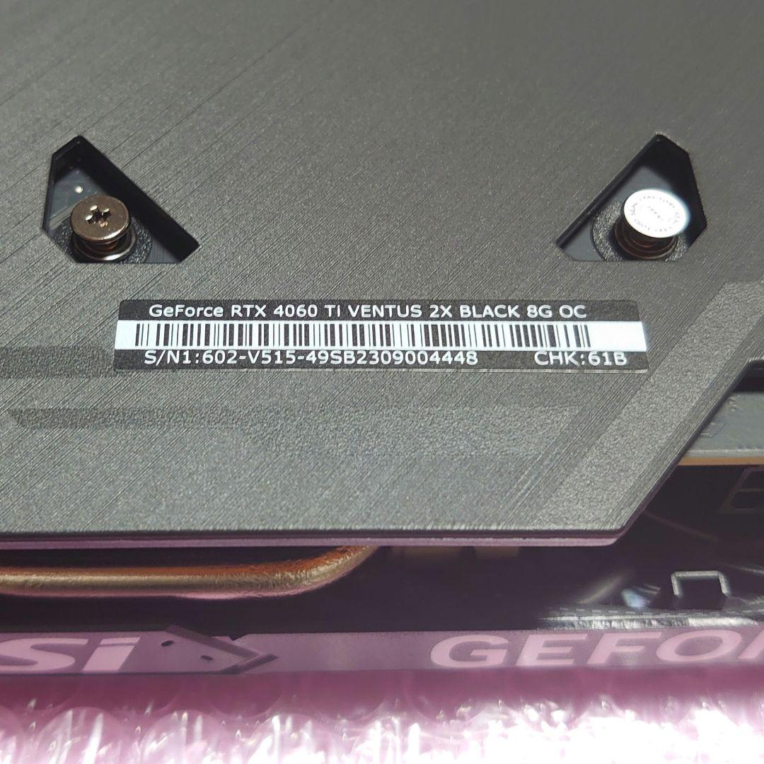 MSI製 GeForce RTX4060Ti 8GB VENTUS 2X OC
