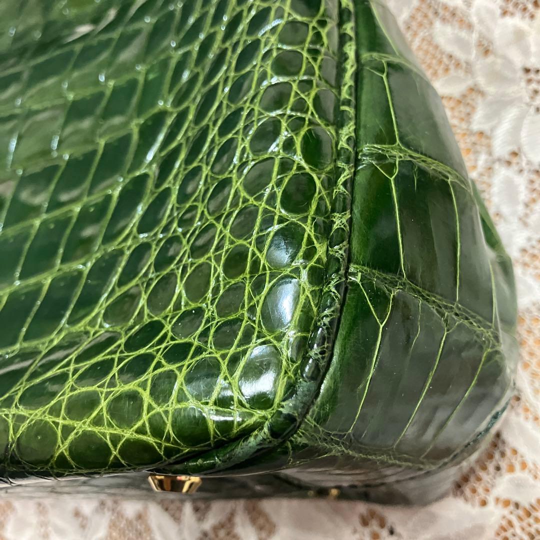 JRA認定 クロコダイルバッグ 美グリーン 鰐皮