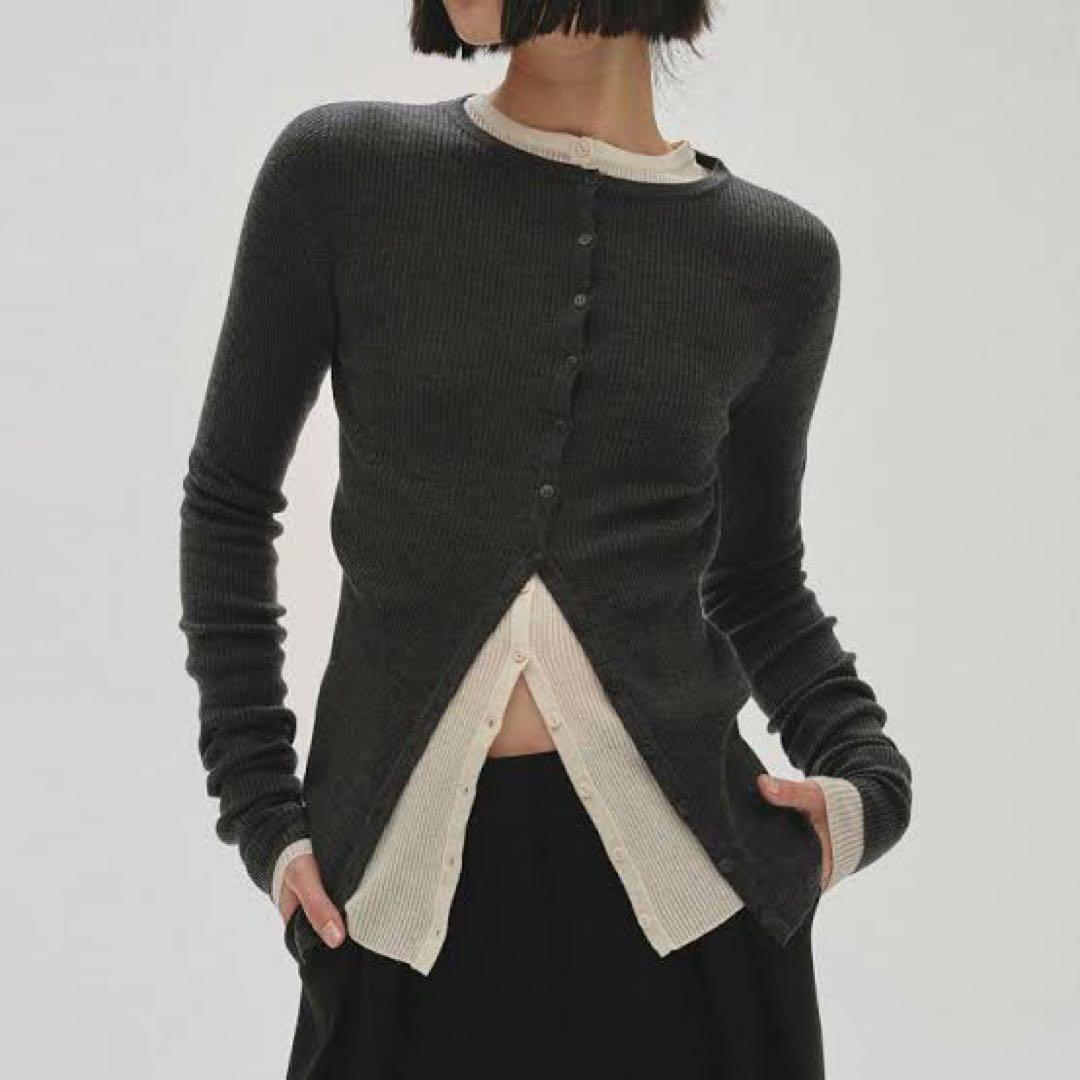 TODAYFUL Silkwool Knit Cardigan チャコールグレー