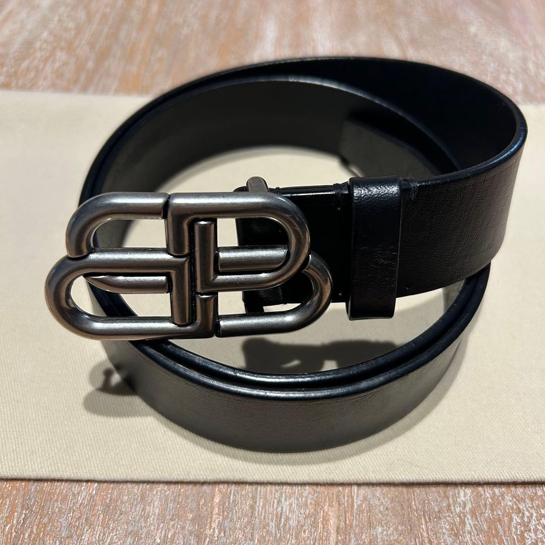 早い者勝ちBALENCIAGA ブラックレザー ベルト