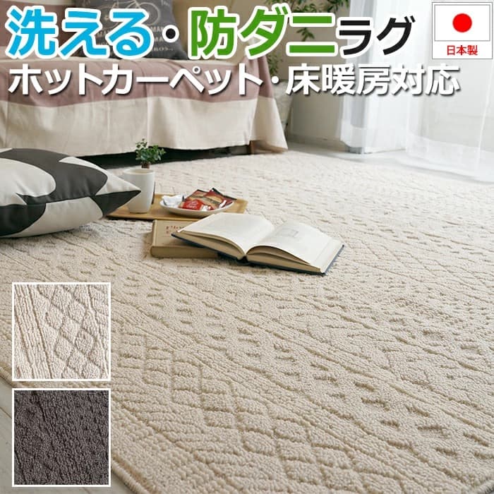 ❤️美品❤️スミノエ 洗える ラグ カレン 185×240 アイボリー ニット