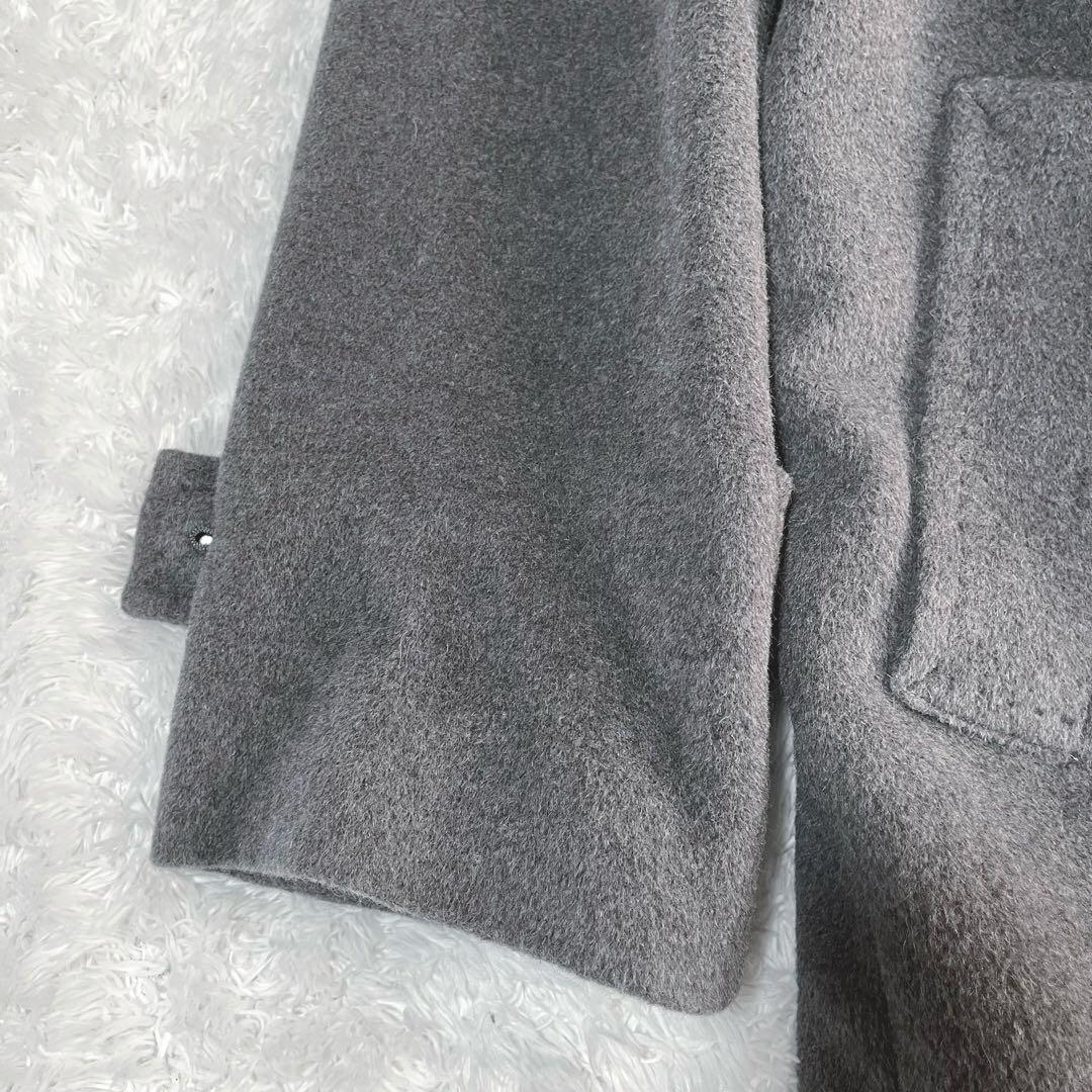 MODIFY アンゴラ混　ダッフル　ロングコート　フォックスファー　本革トグル