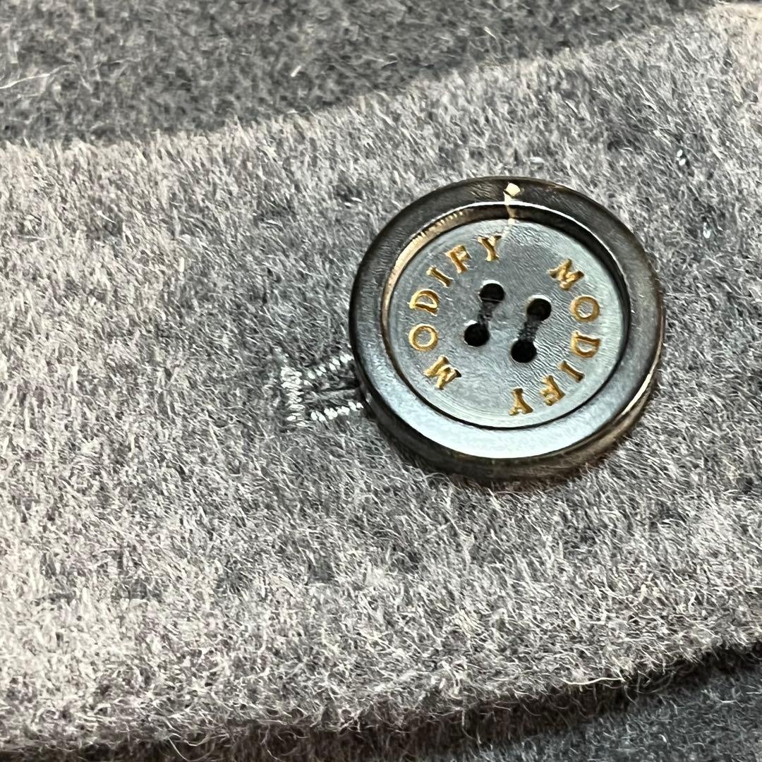 MODIFY アンゴラ混　ダッフル　ロングコート　フォックスファー　本革トグル