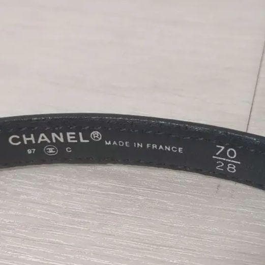 シャネル　CHANEL ココマーク　レザーベルト　ベルト　シルバー金具　ブラック