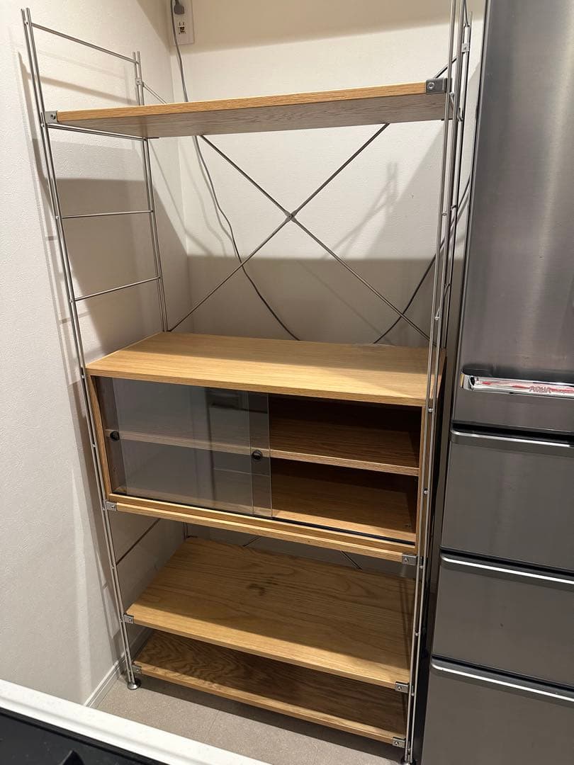 【送料込み】無印良品 ステンレスユニットシェルフ・オーク材セット