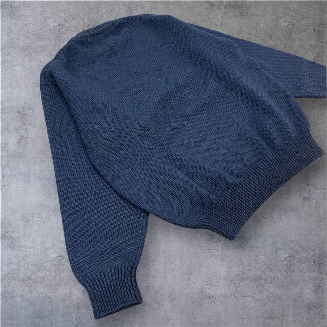 【希少】チャップス ラルフローレン 刺繍ロゴ ニット セーター 紺 M 90s