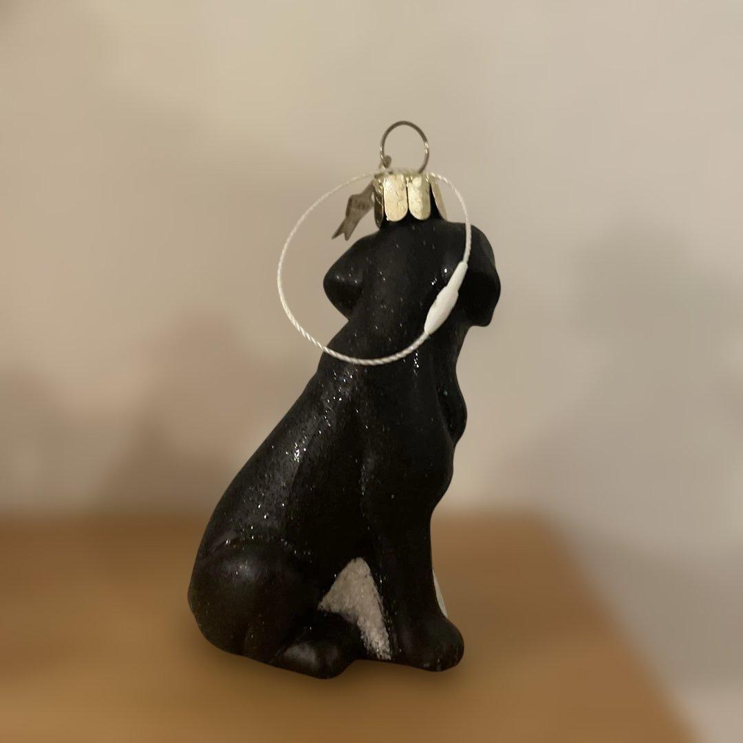 新品　アスティエ・ド・ヴィラット　ガラス　オーナメント　黒　ラブラドール　犬