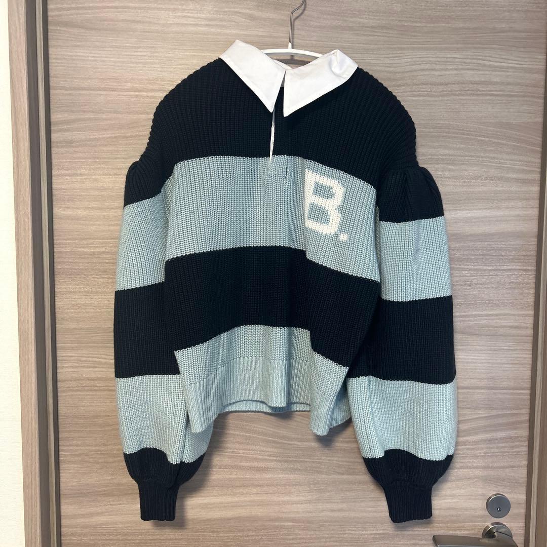 Bibiy. 25AW B. POLO KNIT ネイビー