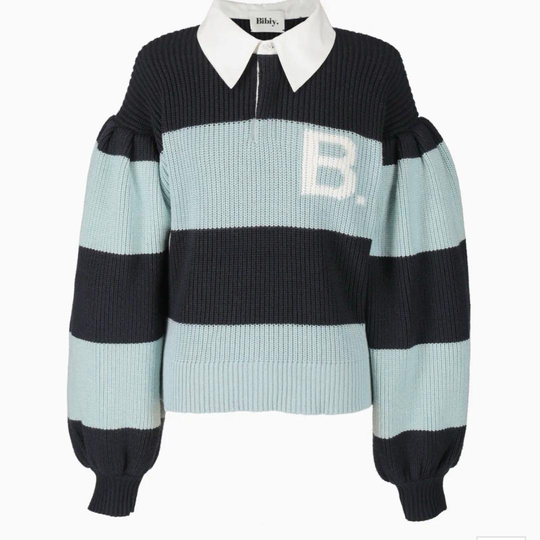 Bibiy. 25AW B. POLO KNIT ネイビー