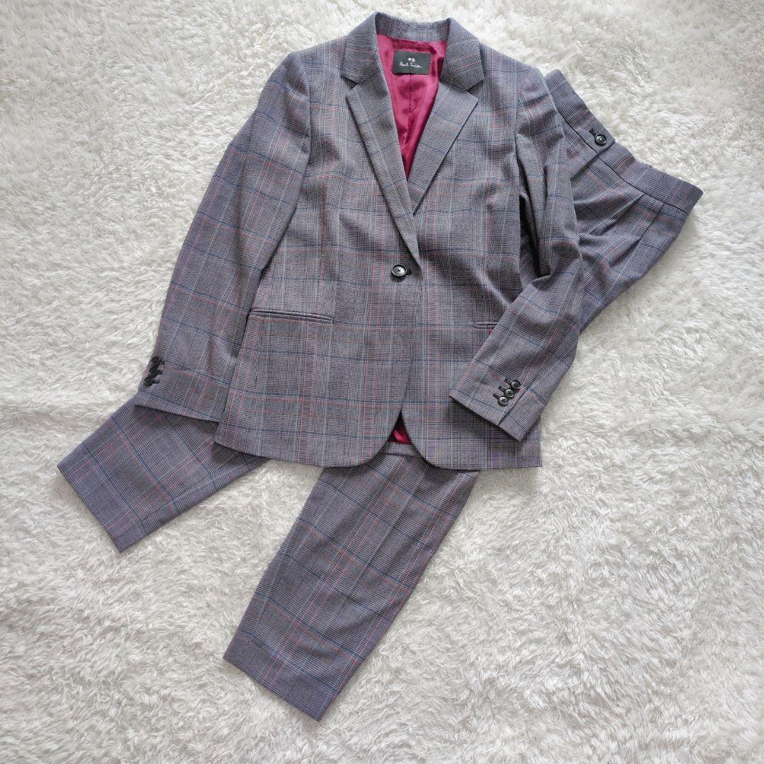 PSポールスミス　パンツスーツセットアップ チェック　グレー　水玉　フォーマル