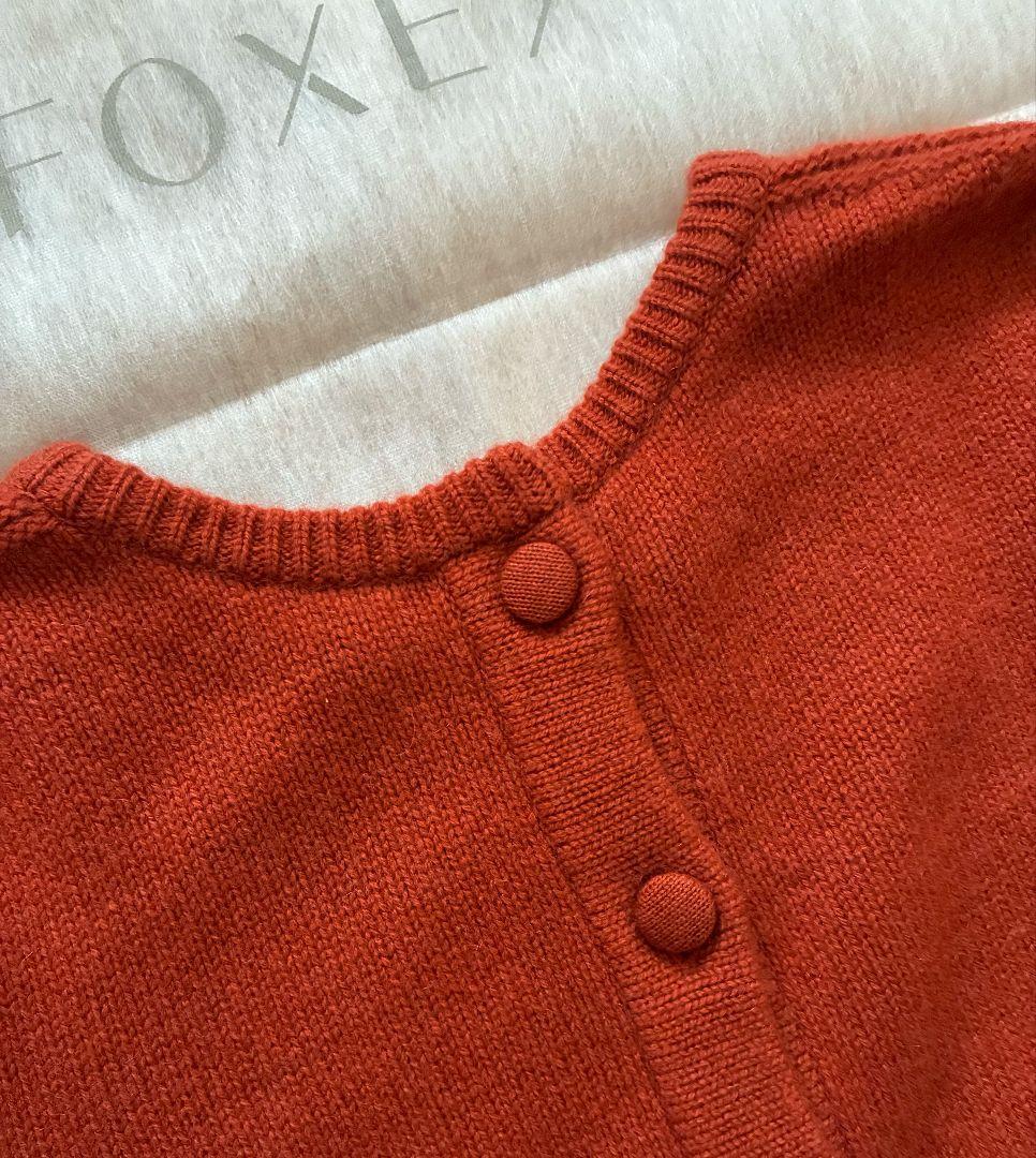 最終価格フォクシー　カシミヤ100％　2way カーディガンセーター　レンガ色