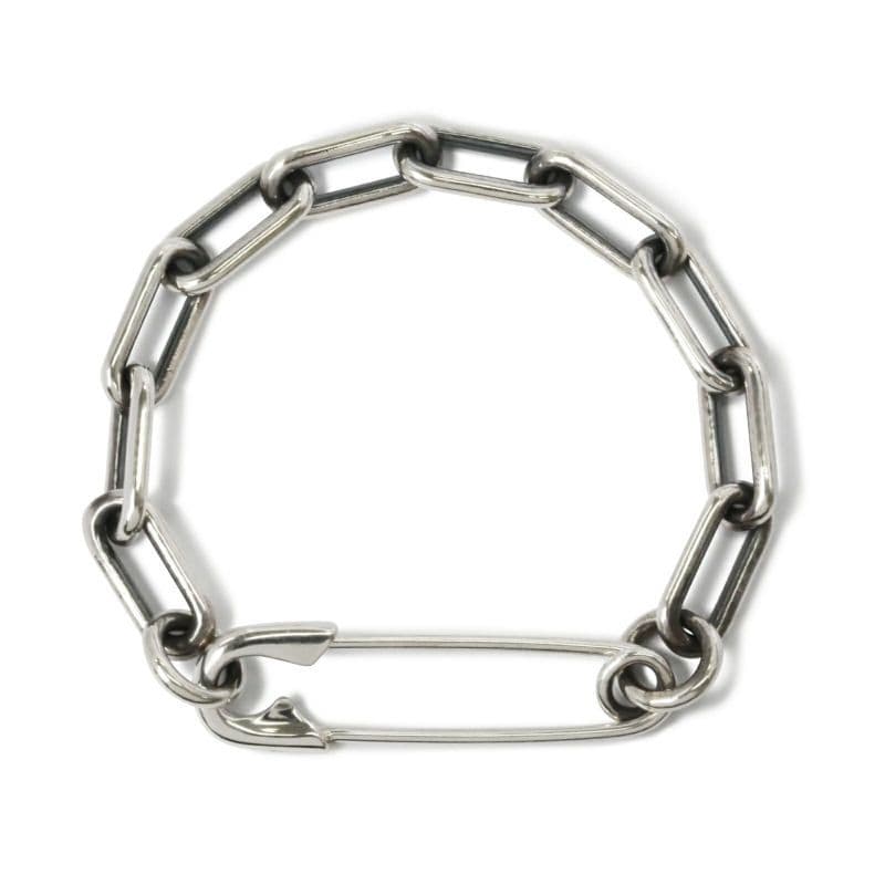 安全ピン 長アズキ チェーン ダイヤモンド ブレスレット L