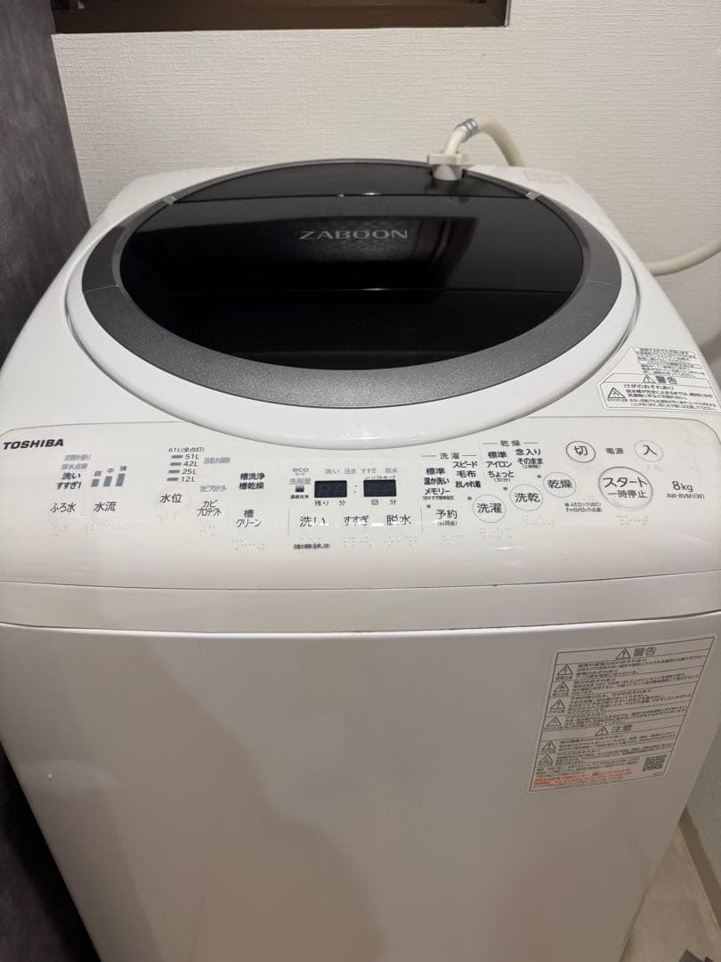 TOSHIBA ZABOON 洗濯機 AW-8VM1(W) 8kg 2021年製