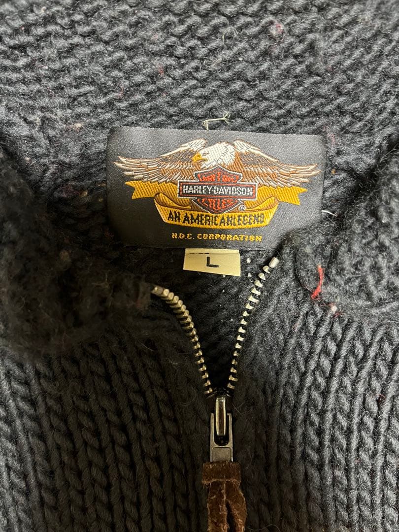 ハーレーダビッドソン カウチンニット90s ❣️ファイヤー