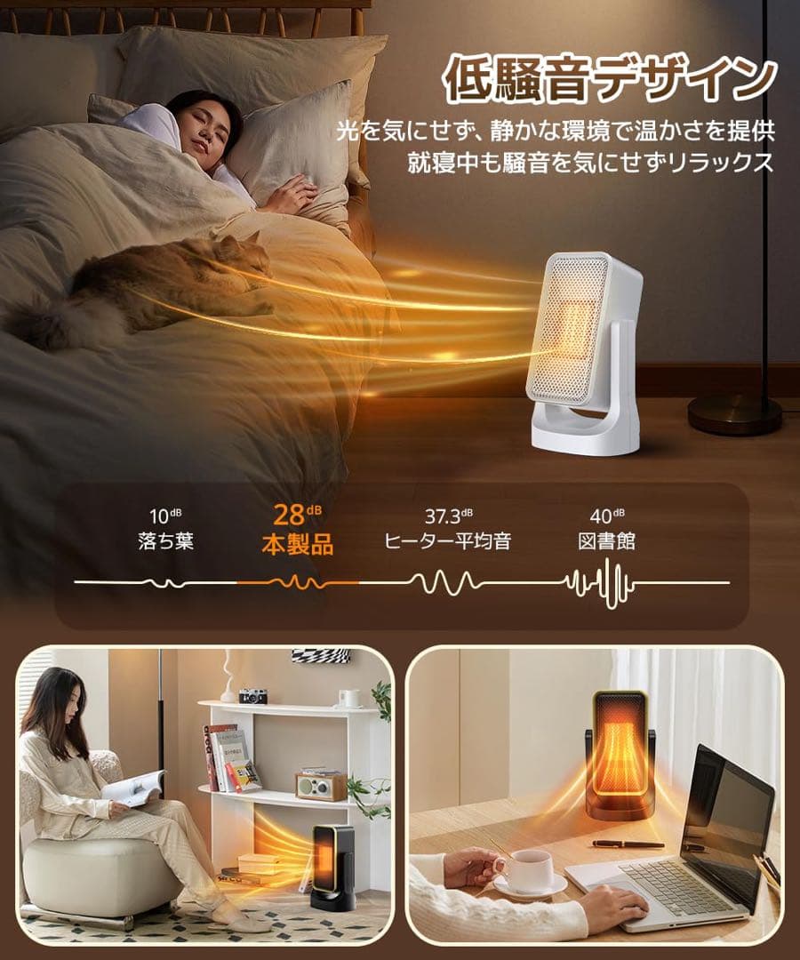 セラミックヒーター 2秒速暖 ECO節電＆省スペース 足元 ヒーター 省エネ