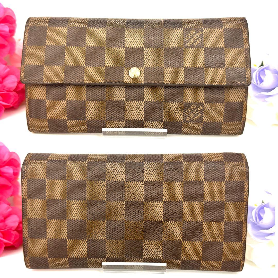 ルイヴィトン　ポルトモネクレディ　ダミエ　長財布　ブラウン　茶色　N61724