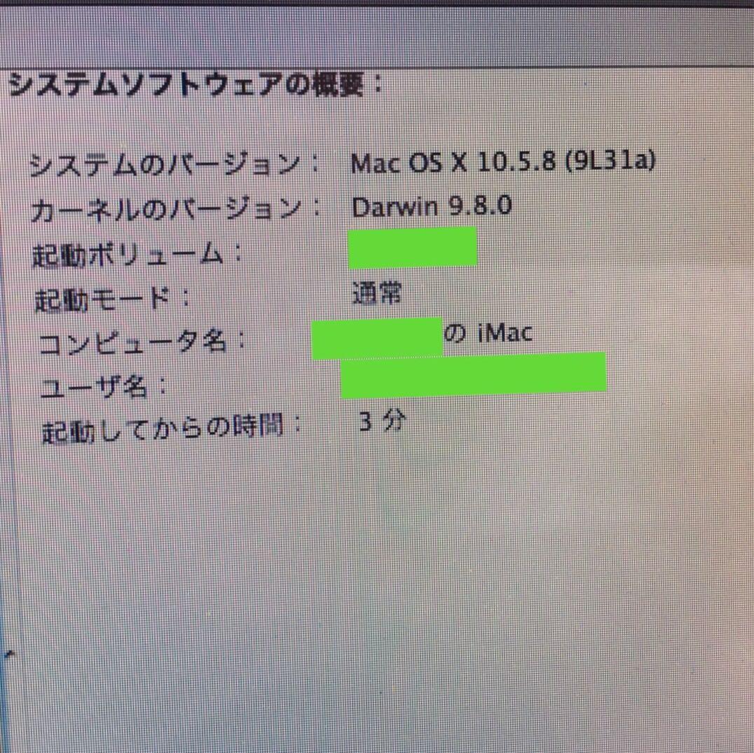 SSD変更済！ iMac20 メモリ4G アドビフォトショ イラレ