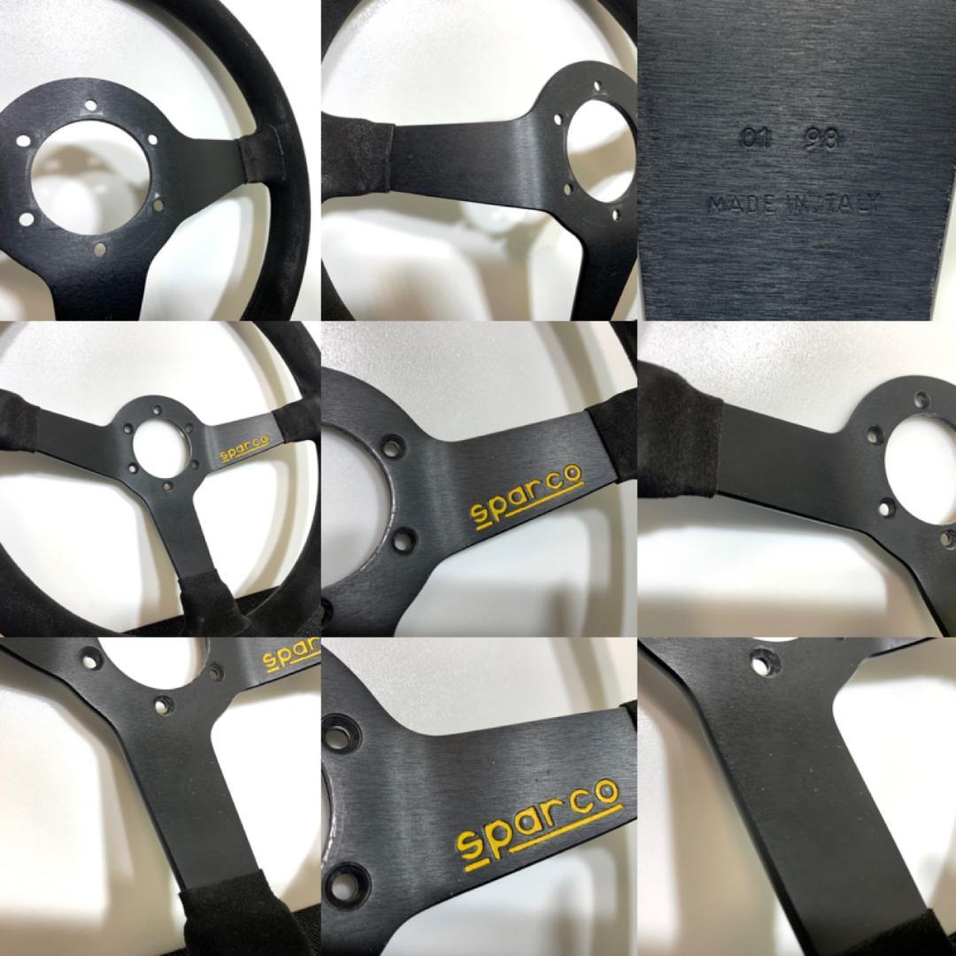 スパルコ R345 ディープコーン ステアリング 35パイ スエード ブラック