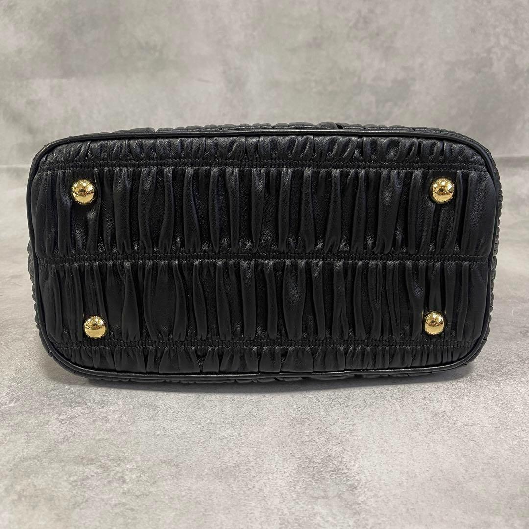 新品✨PRADA プリーツ ナッパレザー 2way ハンドバッグ ブラック