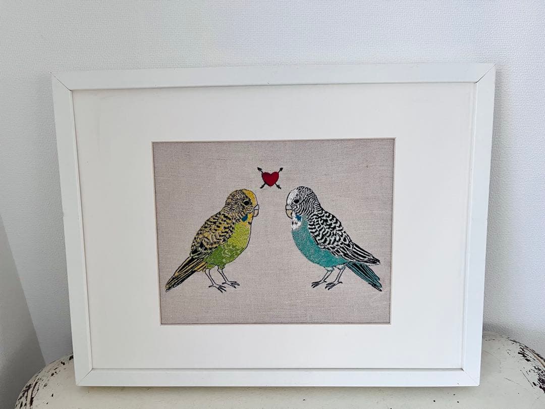 Coral & Tusk 刺繍アート 小鳥／リネン