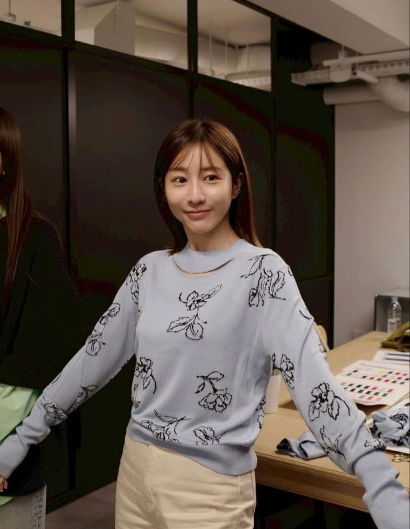 トップス CLANE THIN FLOWER W FACE CARDIGAN