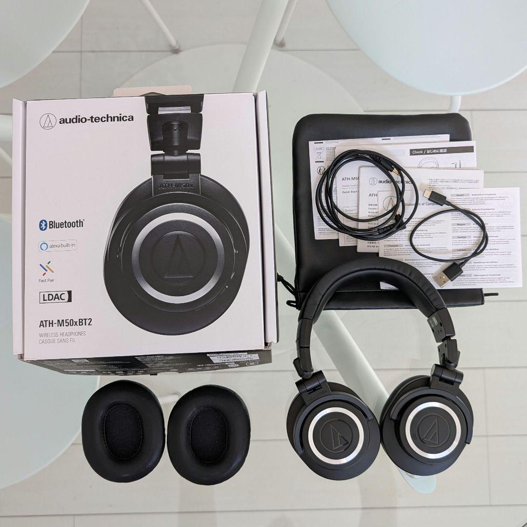 美品 ATH-M50xBT2 純正メッシュイヤーパッド装着＋通常タイプ付属