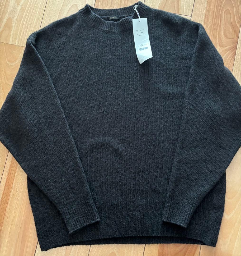 【新品】COMOLI CASHMERE 製品染 CREW NECK KNIT
