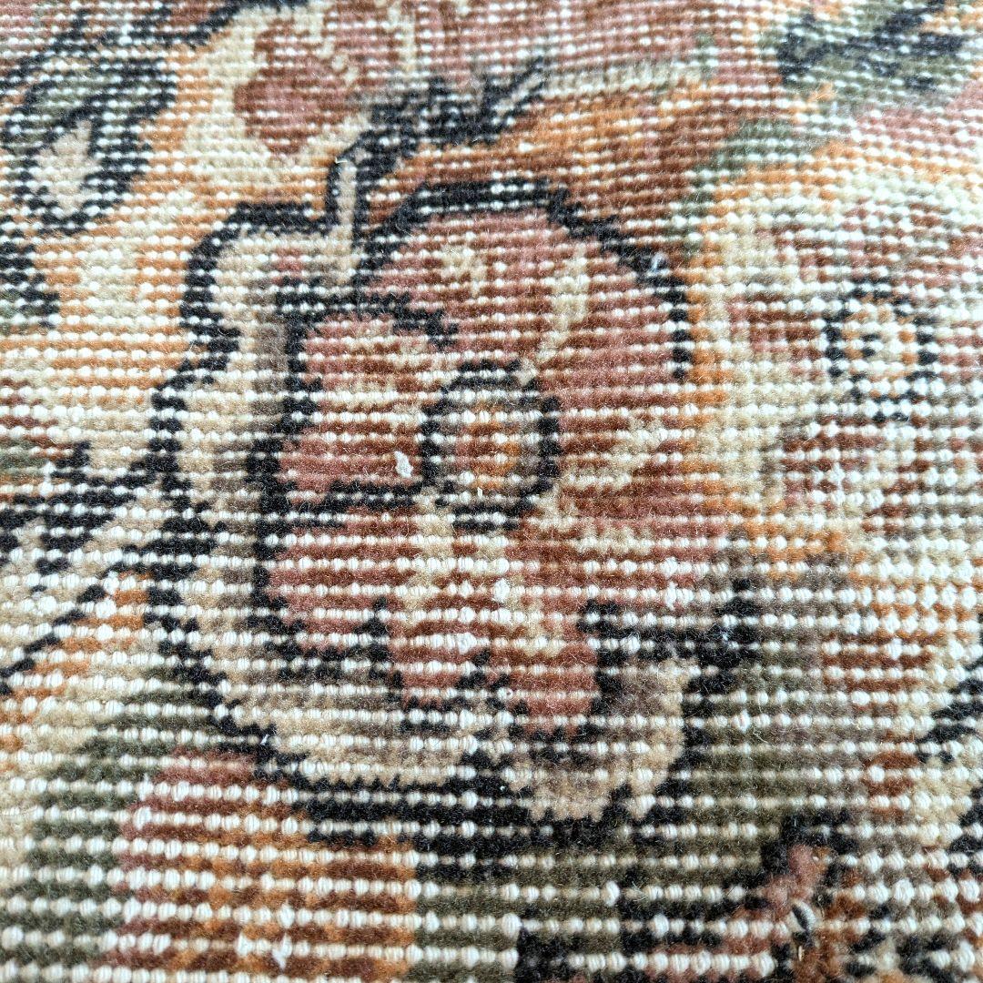 50×91 くすみサーモンピンク×くすみチャコールグレー　トルコヴィンテージラグ