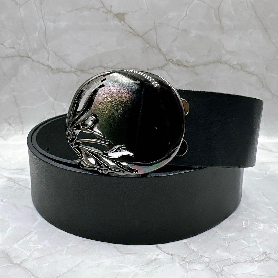 超希少 kiryuyrikキリュウキリュウ ベルト 蝶々 バックル ブラック