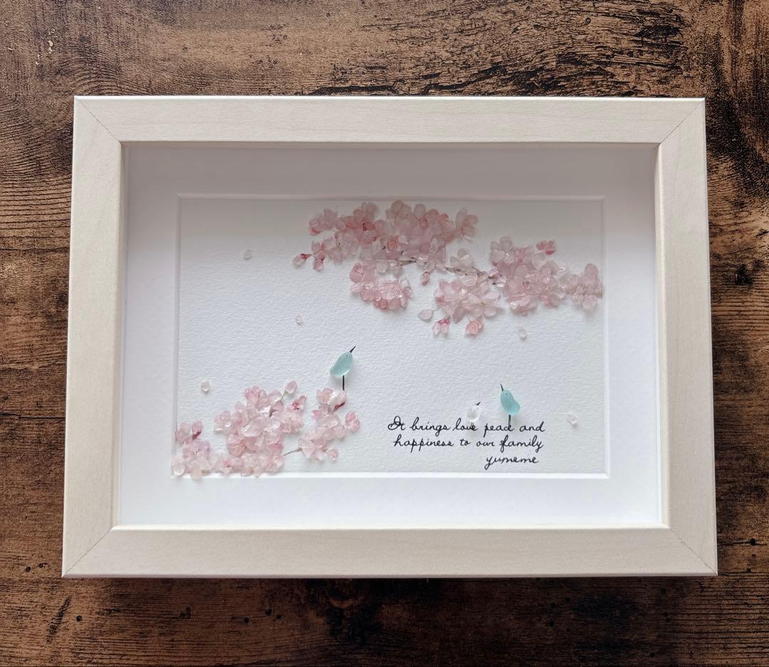 ⑤桜【pink*flower*happiness】春の訪れ シーグラスアート