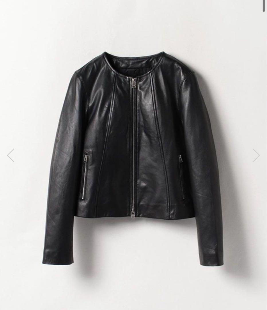 アルアバイル　レザークルーネックジャケット　ブラック　ルルウィルビー