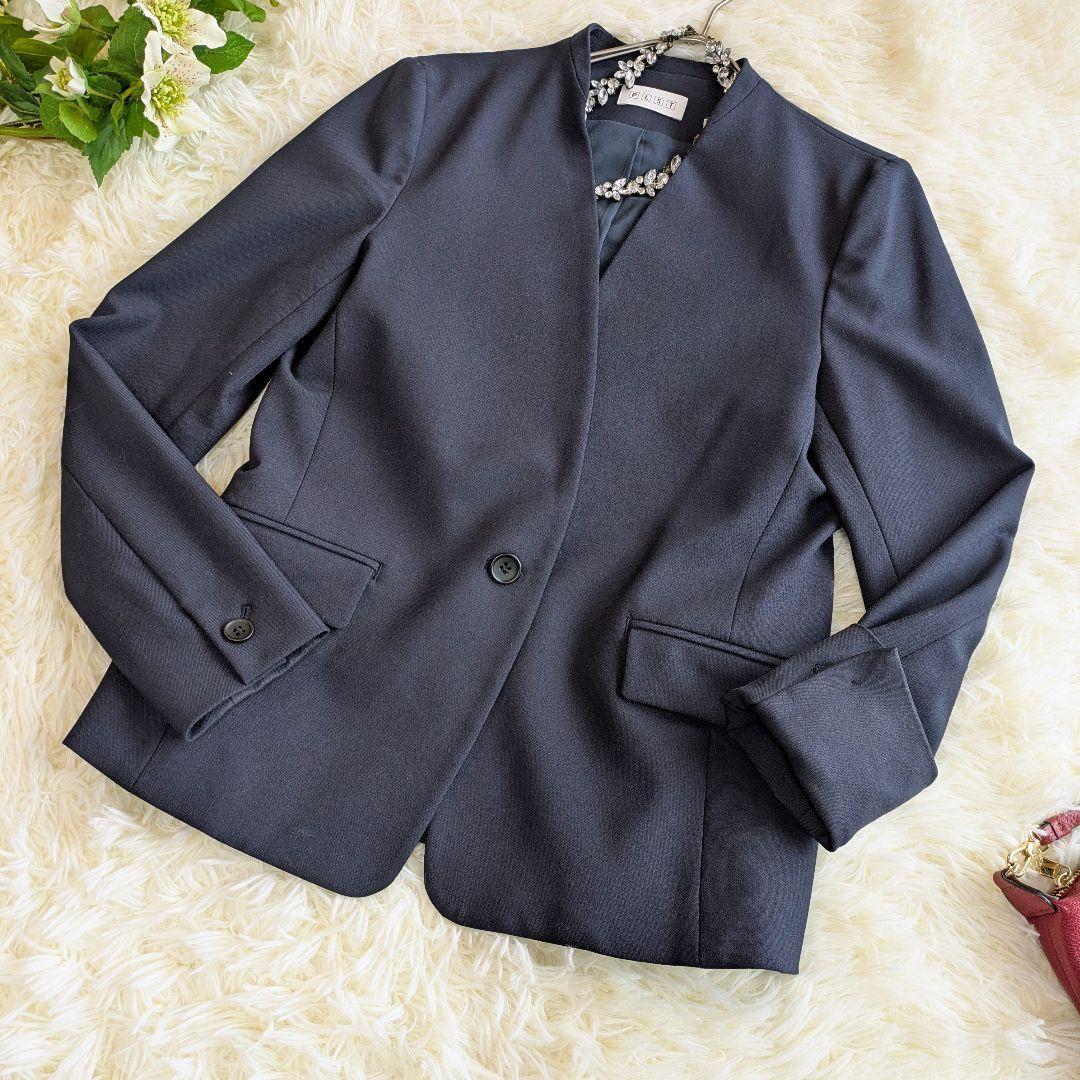 プラステ　セットアップ　パンツ　ブラッシュドバック　S/S　ネイビー