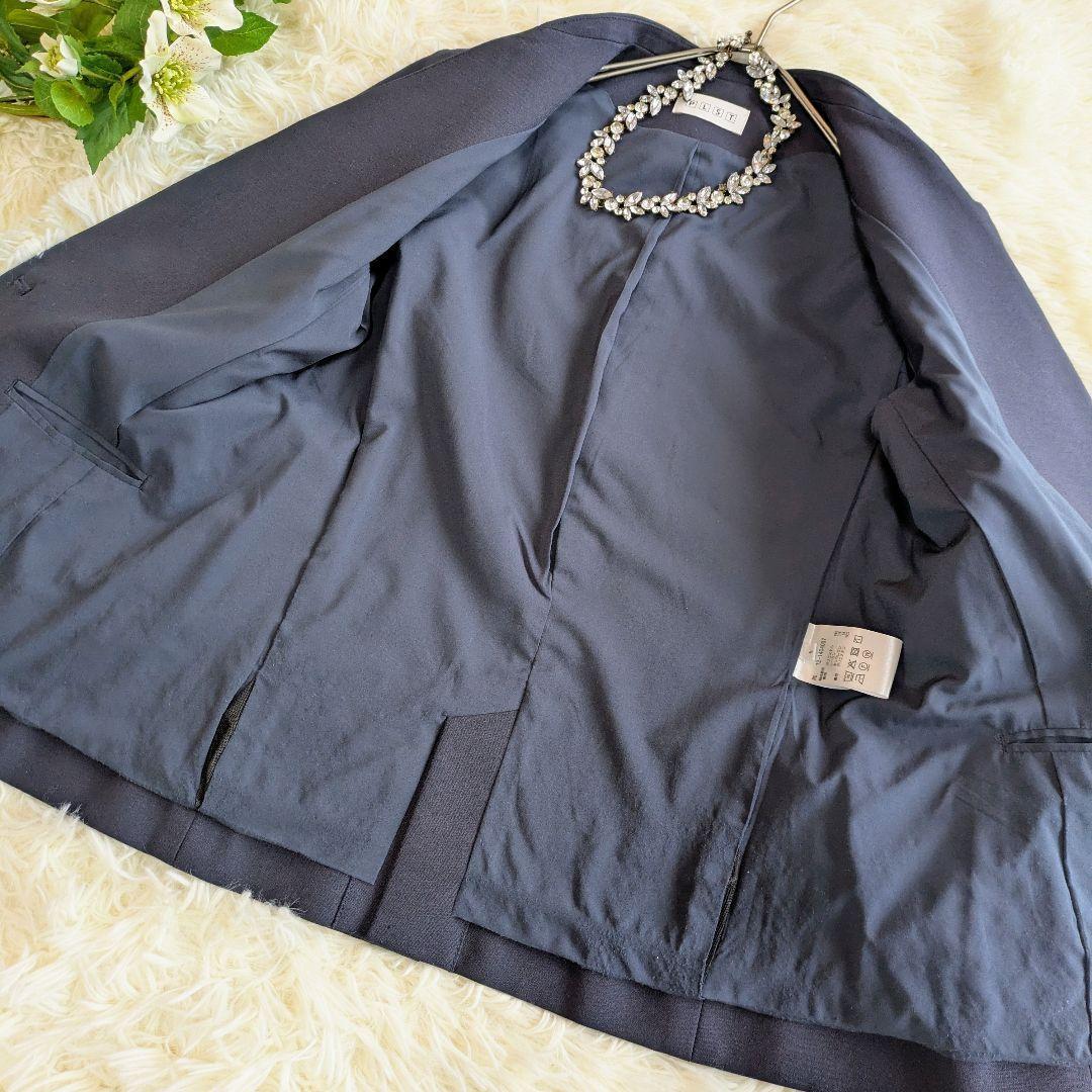 プラステ　セットアップ　パンツ　ブラッシュドバック　S/S　ネイビー