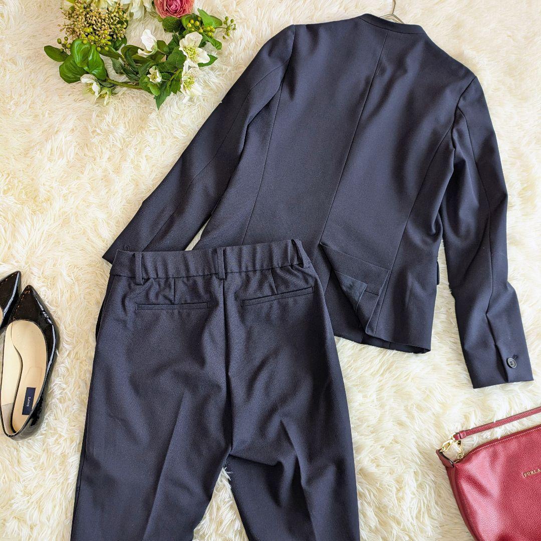 プラステ　セットアップ　パンツ　ブラッシュドバック　S/S　ネイビー