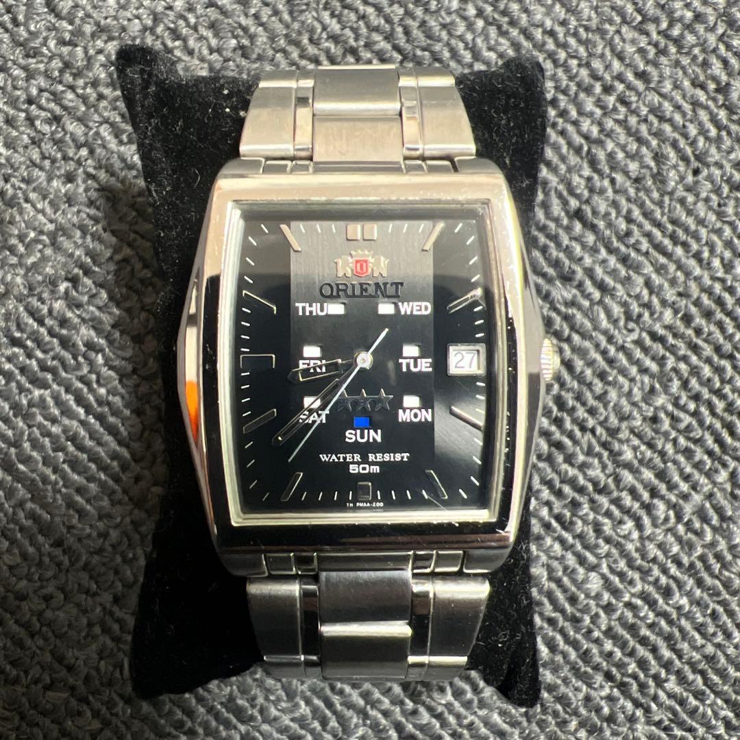 オリエント　スリースター　スクエア　黒　人気のブラック　名作　美品　付属品等無し